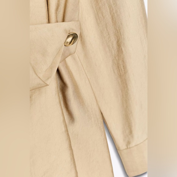 Zara GOLD BUTTON WRAP SHIRT - Picture 9 of 9